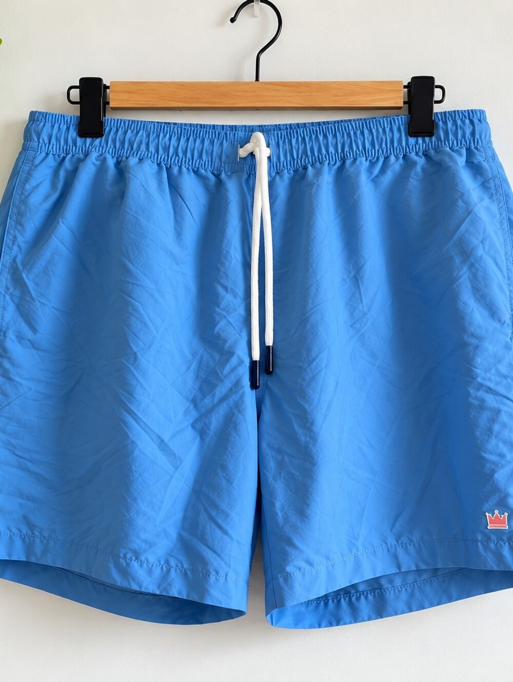 Men's Light Blue Swim Shorts with Drawstring